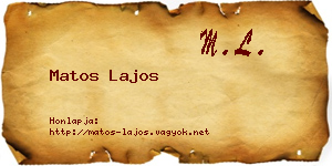 Matos Lajos névjegykártya